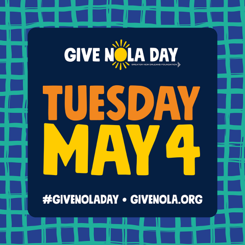GiveNOLA logo with date Tuesday May 4